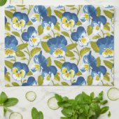 Blue Pansy Pattern Theedoek (Gevouwen)