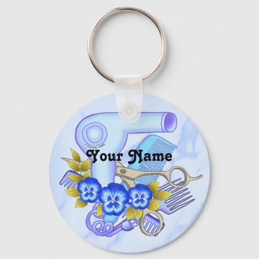 Blue Pansy Schoonheidsspecialiste   Sleutelhanger (Voorkant)