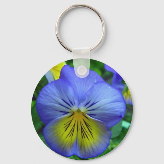 Blue Pansy Sleutelhanger (Voorkant)
