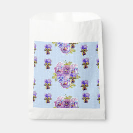 Blue Pansy spot Flowers floral Party Favor Bags Bedankzakje