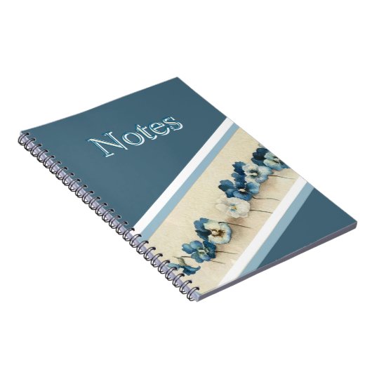 Blue Pansy Waterverf Notitieboek —  geïnspireerd (Rechterzijde)