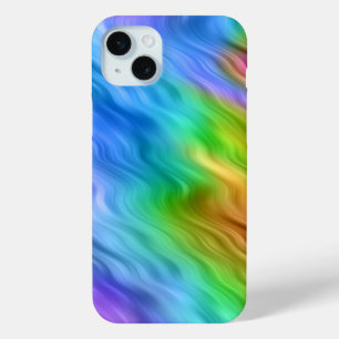 Blue Pansy Wavy Texture iPhone 15 Mini Hoesje