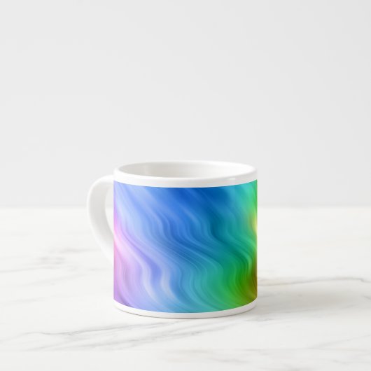 Blue Pansy Wavy Texture Espresso Kop (Links)