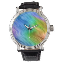 Blue Pansy Wavy Texture Horloge