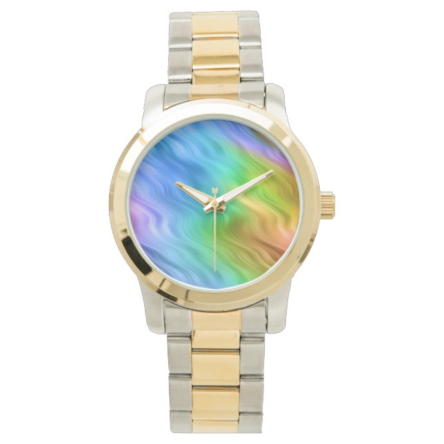 Blue Pansy Wavy Texture Horloge (Voorkant)