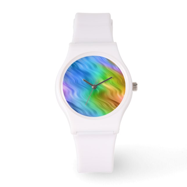 Blue Pansy Wavy Texture Horloge (Voorkant)