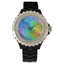 Blue Pansy Wavy Texture Horloge