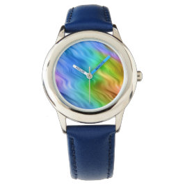 Blue Pansy Wavy Texture Horloge