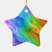 Blue Pansy Wavy Texture Keramisch Ornament (Achterkant)