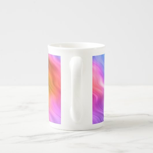 Blue Pansy Wavy Texture Porselein Kop (Achterkant)