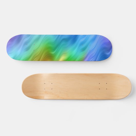 Blue Pansy Wavy Texture Skateboard (Horizontaal)