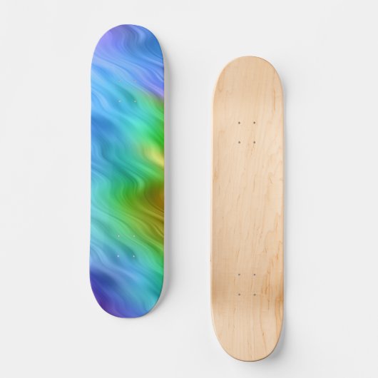 Blue Pansy Wavy Texture Skateboard (Voorkant)