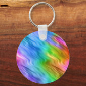 Blue Pansy Wavy Texture Sleutelhanger (Achterkant)