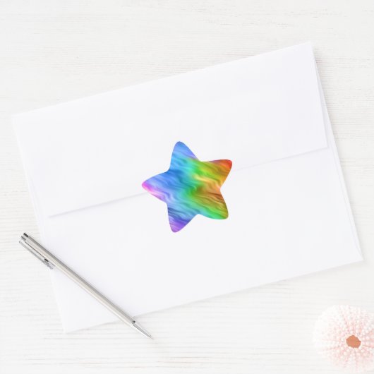 Blue Pansy Wavy Texture Ster Sticker (Envelop)