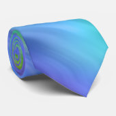 Blue Pansy Wavy Texture Stropdas (Opgerold)