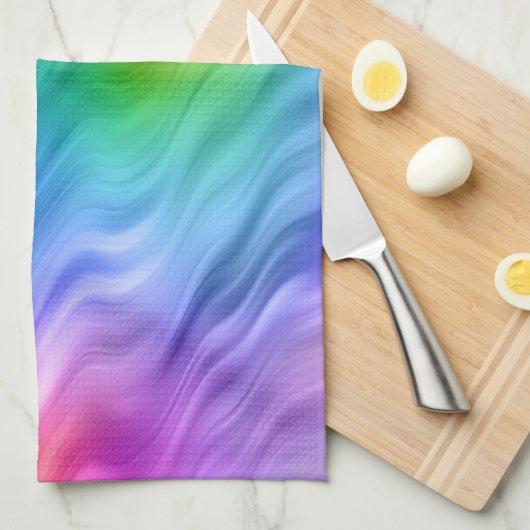 Blue Pansy Wavy Texture Theedoek (Quarter Fold)