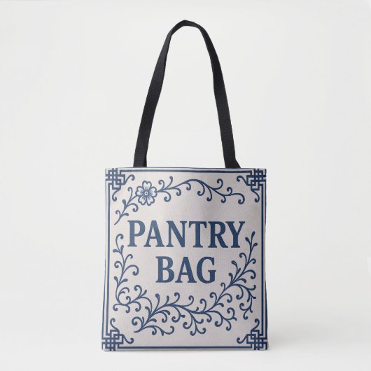 "BLUE PANTRY TAS" - CHINOISERIE TOTE BAG (Voorkant)