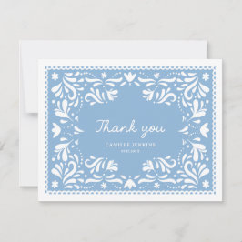 Blue Papel Picado Baby shower Bedankt Kaart