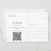 Blue Papel Picado Foto Sla het Briefkaart Datum op (Achterkant)