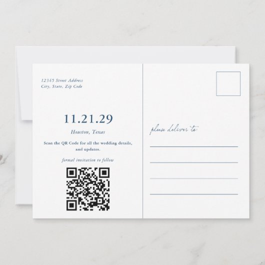 Blue Papel Picado Foto Sla het Briefkaart Datum op (Achterkant)