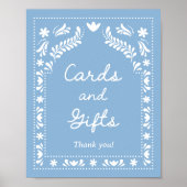 Blue Papel Picado Kaarten en geschenken teken Poster (Voorkant)