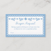 Blue Papel Picado Luier Raffle Ticket Informatiekaartje (Voorkant)