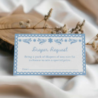 Blue Papel Picado Luier Raffle Ticket