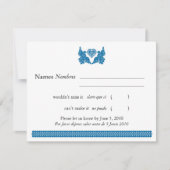 Blue Papel Picado Style Tortelduifjes RSVP (Voorkant)