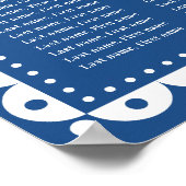 Blue Papel Picado Wedding Reception Signaal Poster (Hoek)