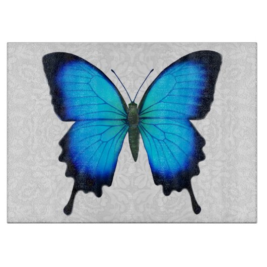 Blue Papilio Ulysses Butterfly Cutting Board Snijplank (Voorkant)