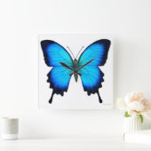 Blue Papilio Ulysses Butterfly Wall klok (Huis)