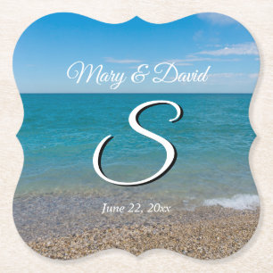 Blue Paradise Trouwpapier Onderzetters