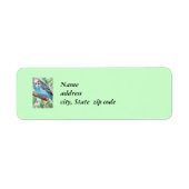 Blue Parakeet Return Address Labels (Voorkant)