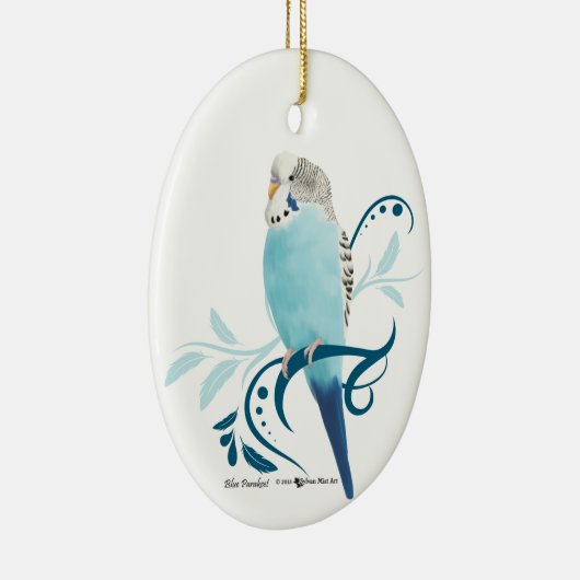 Blue Paraket Ceramic Ornament (Rechts)