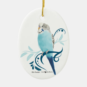 Blue Paraket Ceramic Ornament