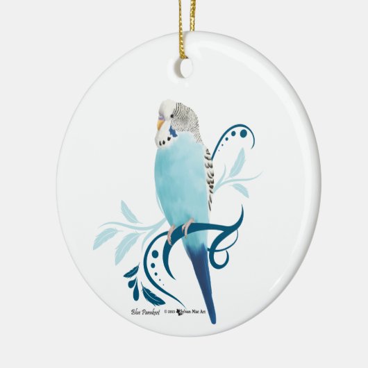 Blue Paraket Keramisch Ornament (Links)
