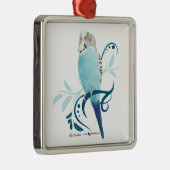 Blue Paraket Metalen Ornament (Rechts)