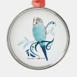 Blue Paraket Metalen Ornament