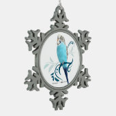 Blue Paraket Tin Sneeuwvlok Ornament (Links)