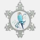 Blue Paraket Tin Sneeuwvlok Ornament (Voorkant)