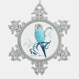 Blue Paraket Tin Sneeuwvlok Ornament