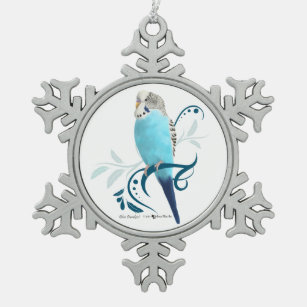 Blue Paraket Tin Sneeuwvlok Ornament
