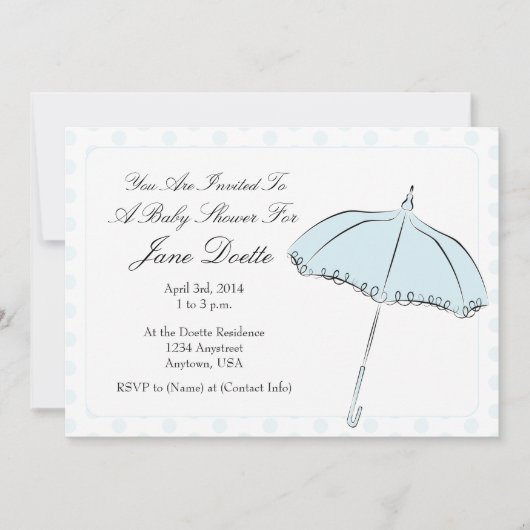 Blue Parasol Shower Kaart (Voorkant)