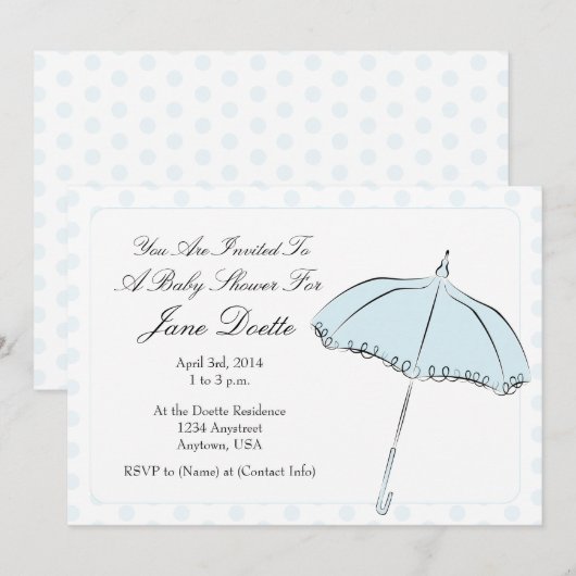 Blue Parasol Shower Kaart (Voorkant / Achterkant)