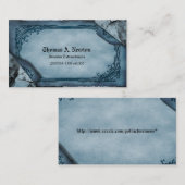 Blue Parchment Calling Card Gothic Visitekaartje Contactkaartje (Voorkant / Achterkant)