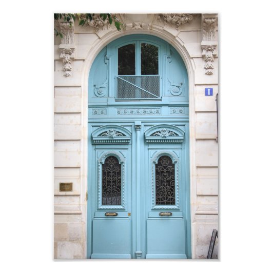 Blue Paris deur Foto Afdruk (Voorkant)