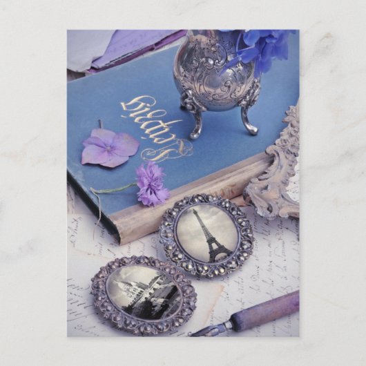 Blue Paris foto Briefkaart (Voorkant)