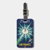 Blue  Paris Frans Air Travel Europe Bagagelabel (Voorkant verticaal)
