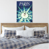 Blue  Paris Frans Air Travel Europe Canvas Afdruk (Insitu (Slaapkamer))
