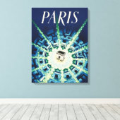 Blue  Paris Frans Air Travel Europe Canvas Afdruk (Insitu (Houten vloer))